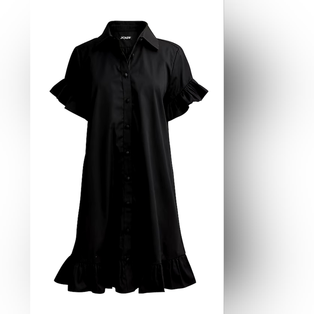J Crew Ruffle-hem shirtdress in cotton poplin size XXL
